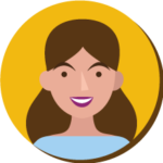 Ikona postaci, uśmiechniętej kobiety z długimi włosami, symbolizująca osobę komentującą smak miodów.